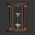 Classic Wooden Hourglass With Glass Body Gold Accents And Sand Timer