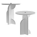 Modern Side Table With Round Glass Top And Wooden Spiral Base Design