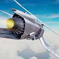 Military Jet Aircraft Flying In Sky With Clouds