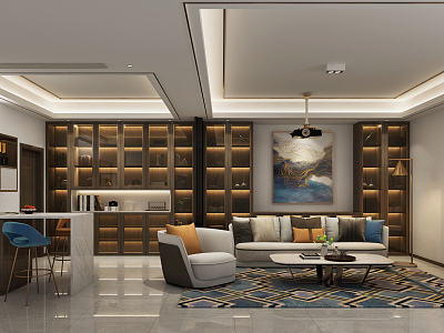 Modern living room AV room model