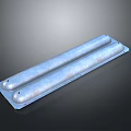 Silver Colored Metal Elongated Structure With Double Tubes And Base Plate