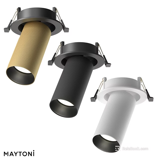 Modern Sleek Recessed Downlights Spotlights with Black White Gold Adjustable Design 3d model 