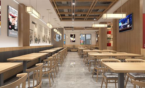 New Chinese Fast Food Restaurant Fast Food Restaurant Noodles Ramen Beef Noodles 3d model