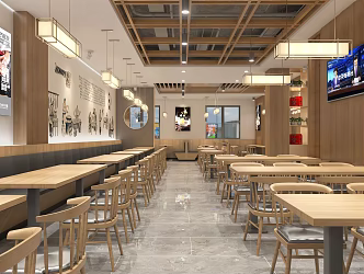 New Chinese Fast Food Restaurant Fast Food Restaurant Noodles Ramen Beef Noodles 3d model