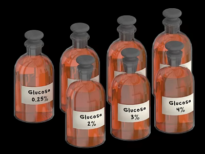Medical Glucose Solution Bottles with Different Concentration Percentages for Clinical Use 3d model