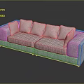 Modern Gray Fabric Double Sofa With Comfortable Cushions And Metal Legs