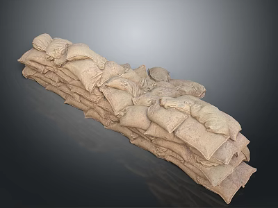 Durable Stacked Sandbags With Reinforced Seams For Household Flood Protection And Emergency Use 3d model