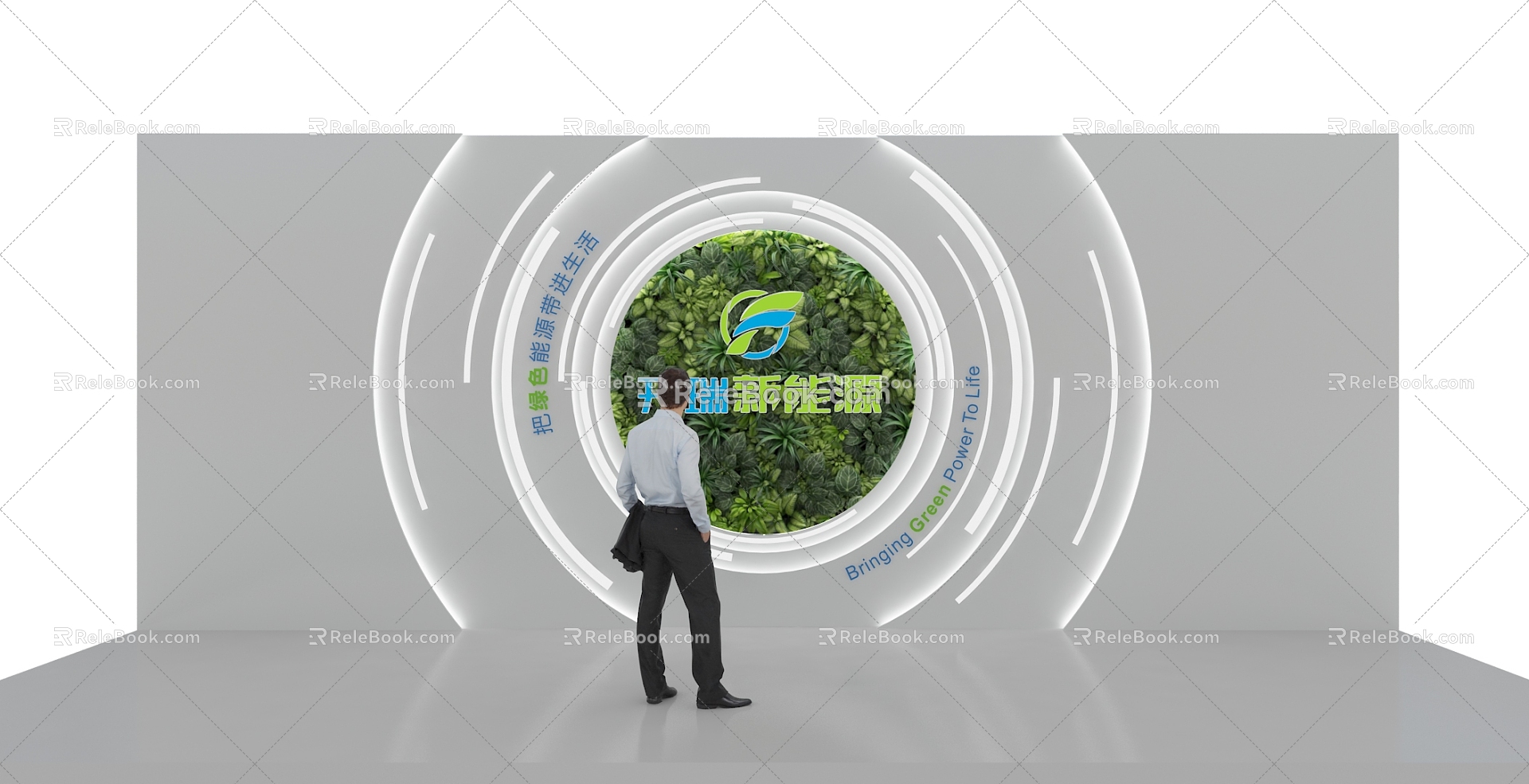 Environmental protection technology modeling wall 3d model