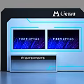 Modern Liemu Display Shelves with Fiber Optics Screens Bottom Display and Blue Lighting Accents