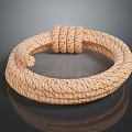 Beige White Braided Rope Circular Textured Item For Home Daily Living