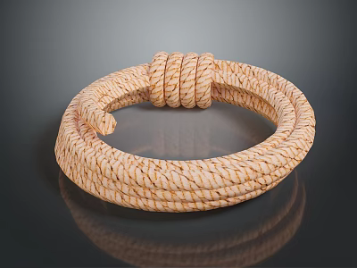 Beige White Braided Rope Circular Textured Item For Home Daily Living 3d model