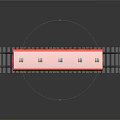Red And White Train With Blue Windows On Black Tracks