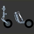 Tires With Automotive Suspension Components And Metal Structures On Gray Background