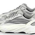 Gray And White Modern Casual Sneakers With Black Sole And Streamlined Design For Everyday Wear