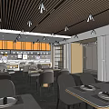 Modern buffet restaurant 3d model