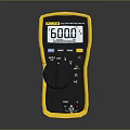 Fluke Digital Multimeter With 6000 Count Display And Yellow Black Casing 3d model