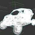 Modern Car Skeleton Design With Transparent Structure And Mechanical Parts