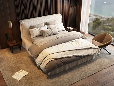 Modern Double Bed Slide Platform Bed