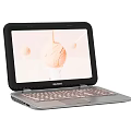 Modern Silver Laptop With Light Colored Keyboard And Graphic Display Screen