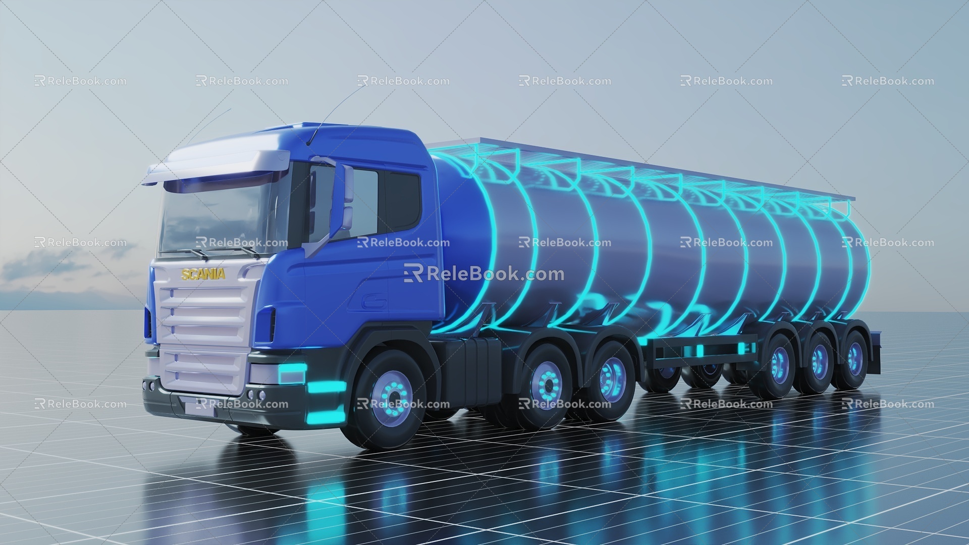 Truck Heavy Truck Technology Science Fiction Future Concept Vehicle Transportation Oil Pipe Truck Oil Tank Truck 3d model