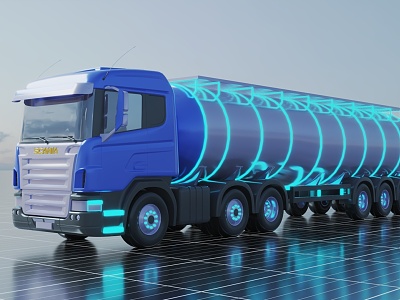 Truck Heavy Truck Technology Science Fiction Future Concept Vehicle Transportation Oil Pipe Truck Oil Tank Truck 3d model