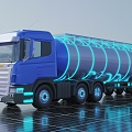 Truck Heavy Truck Technology Science Fiction Future Concept Vehicle Transportation Oil Pipe Truck Oil Tank Truck 3d model