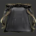 Elegant Vintage Chair With Ornate Backrest Curved Armrests And Dark Leather Seat
