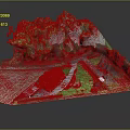 Modern Landscape Model Featuring Green Vegetation Buildings Road And Lawn Area
