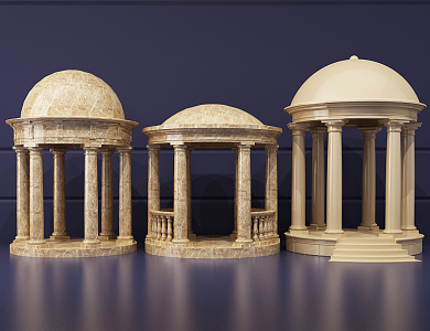 European-style pavilion component 3d model