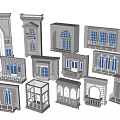 Simple European Building Component Window Combination 3d model