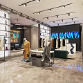 Modern Clothing Store Interior With Mannequins Display Racks And Fashionable Apparel
