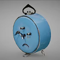 Vintage Blue El Nasr Alarm Clock With Round Dial And Classic Metal Case Design