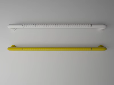 Assistive Safety Grab Bars with Non Slip Design in White and Yellow 3d model