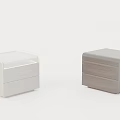 Modern Bedside Tables in Silver and Dark Brown with Drawer Design 3d model