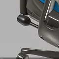 Ergonomic Office Chair With Adjustable Arms Black Frame Blue Mesh Back And Swivel Base