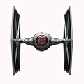 Star Wars TIE Fighter Model Featuring Spherical Cockpit Red Core And Black Wings