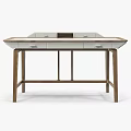 Elegant Modern Functional Desk With Wooden Frame Spacious Tabletop And Storage Drawers 3d model