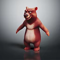 Cartoon Bear Character 3D Model Standing Pose With Brown White Fur Playful Expression 3d model