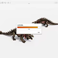 Realistic Spiked Dinosaur Toy Models With Red Accents And Detailed Design