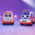 Cartoon ambulance cartoon car car minibus bus ambulance ambulance motor vehicle 3d model