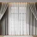 Modern Gray Curtains With White Sheer Panels For Elegant Window Treatment