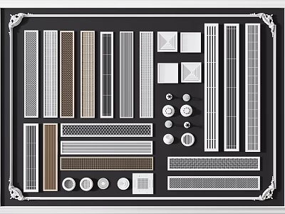 Various Air Conditioner Vent Designs With Different Shapes Grille Patterns And Styles 3d model