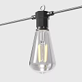 Transparent Glass LED Filament Bulb With Black Socket For Decorative Lighting 3d model