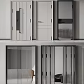 Modern swing door combination 3d model