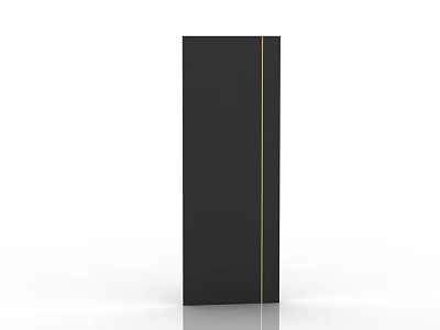 Modern Black Front Door Design With Vertical Gold Stripes And Sleek Surface 3d model