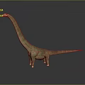Realistic Long Neck Dinosaur 3D Model With Gray Background And Detailed Texture 3d model