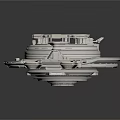 Conceptual Futuristic Space Station Model With Circular Rings And Multi Layered Structure