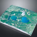 Realistic 3D Topographic Terrain Model Featuring Mountain Ranges And Blue Lakes 3d model