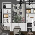 Modern Public Office Space Interior With Comfortable Sofa Bookshelves Trophy Displays Green Plants And Large Window