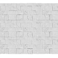 Modern White Textured Stone Background Wall With Irregular Brick Design 3d model